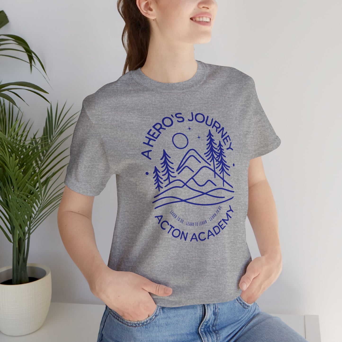 Hero's Journey Line Drawing with Acton CyFair Unisex Jersey Short Sleeve Tee