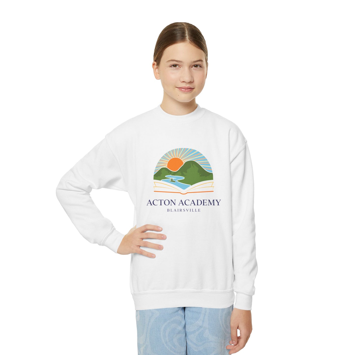 Youth Crewneck Sweatshirt with Acton Academy Blairsville