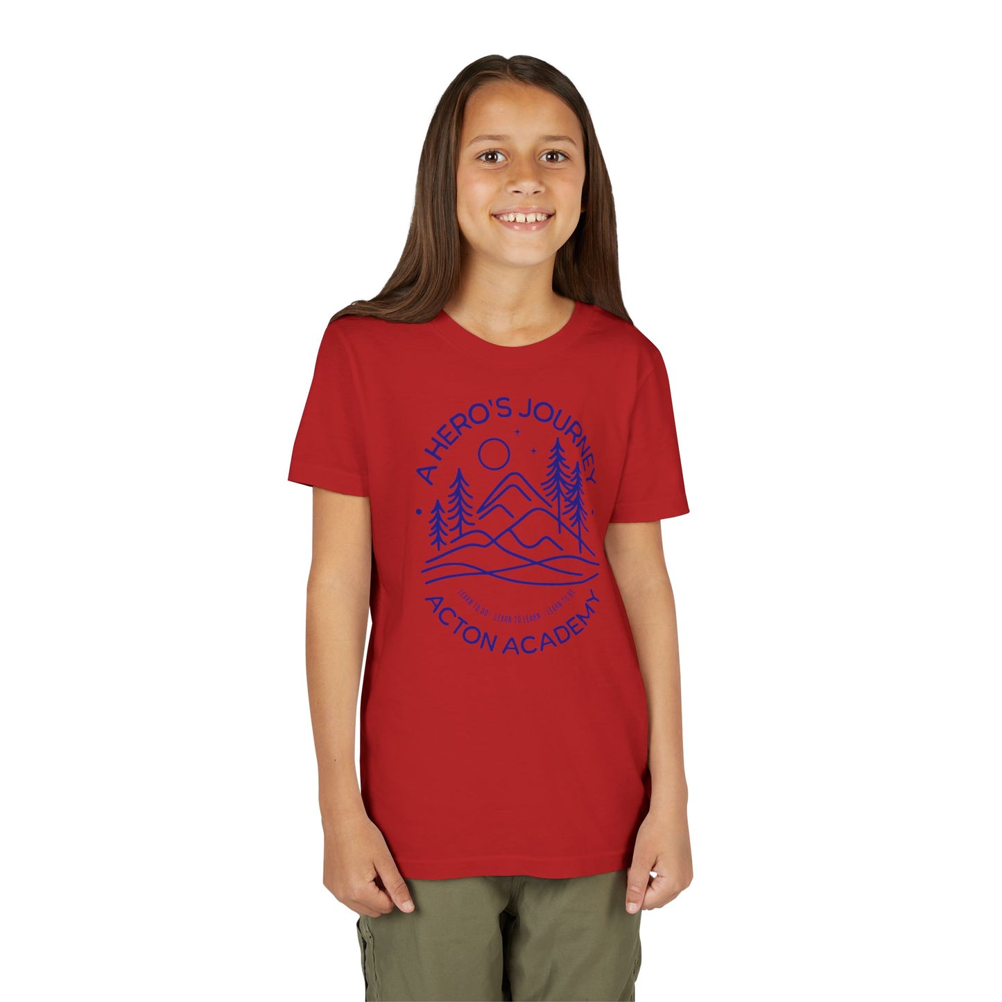 Hero's Journey Line Drawing with Acton CyFair Youth Short Sleeve Tee