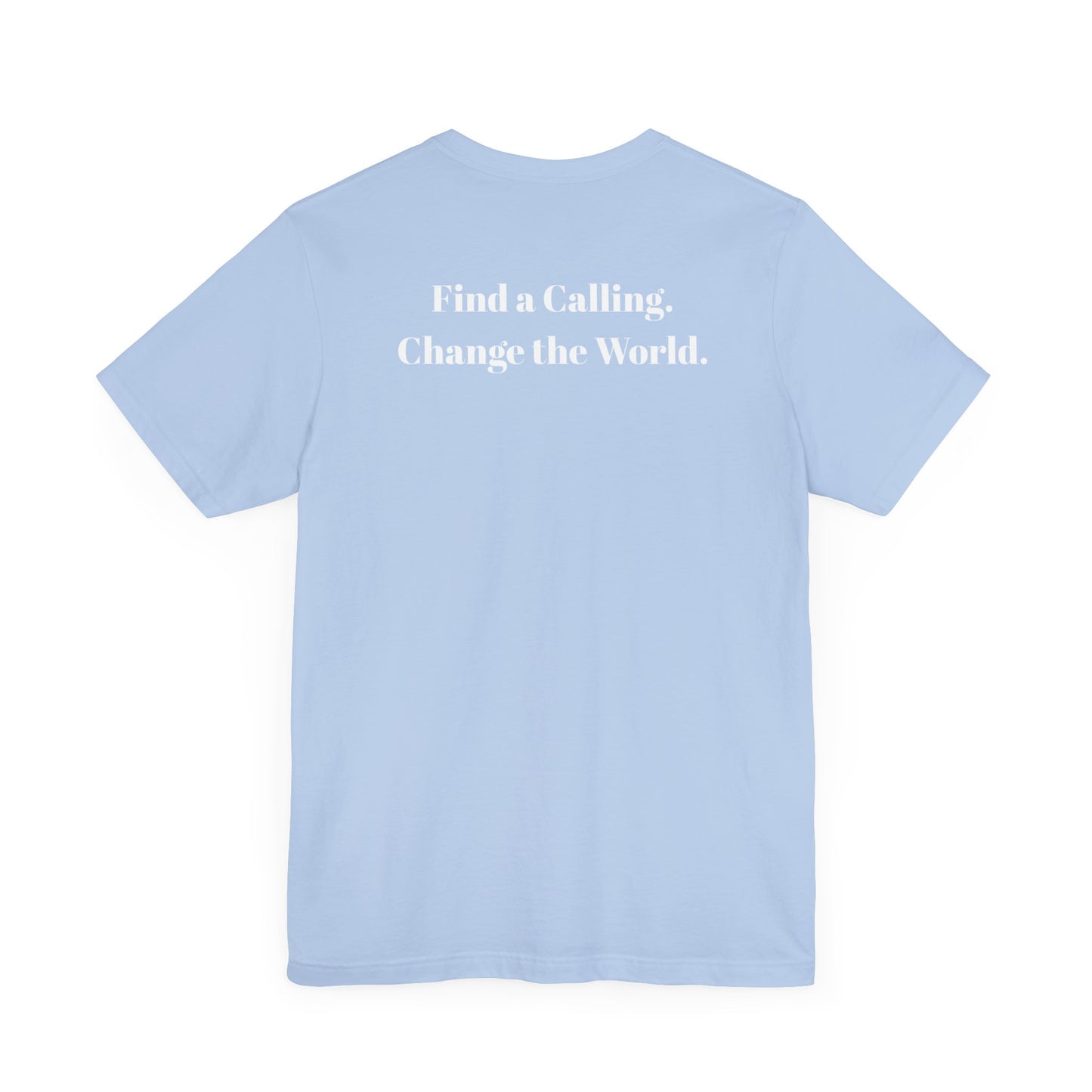 Be Curious box with Acton Academy Summerville on back Unisex Jersey Short Sleeve Tee