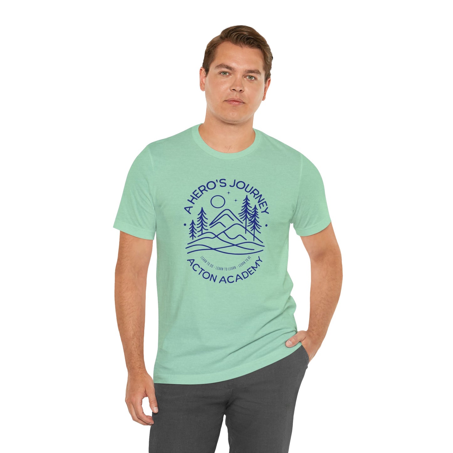 Hero's Journey Line Drawing with Acton CyFair Unisex Jersey Short Sleeve Tee