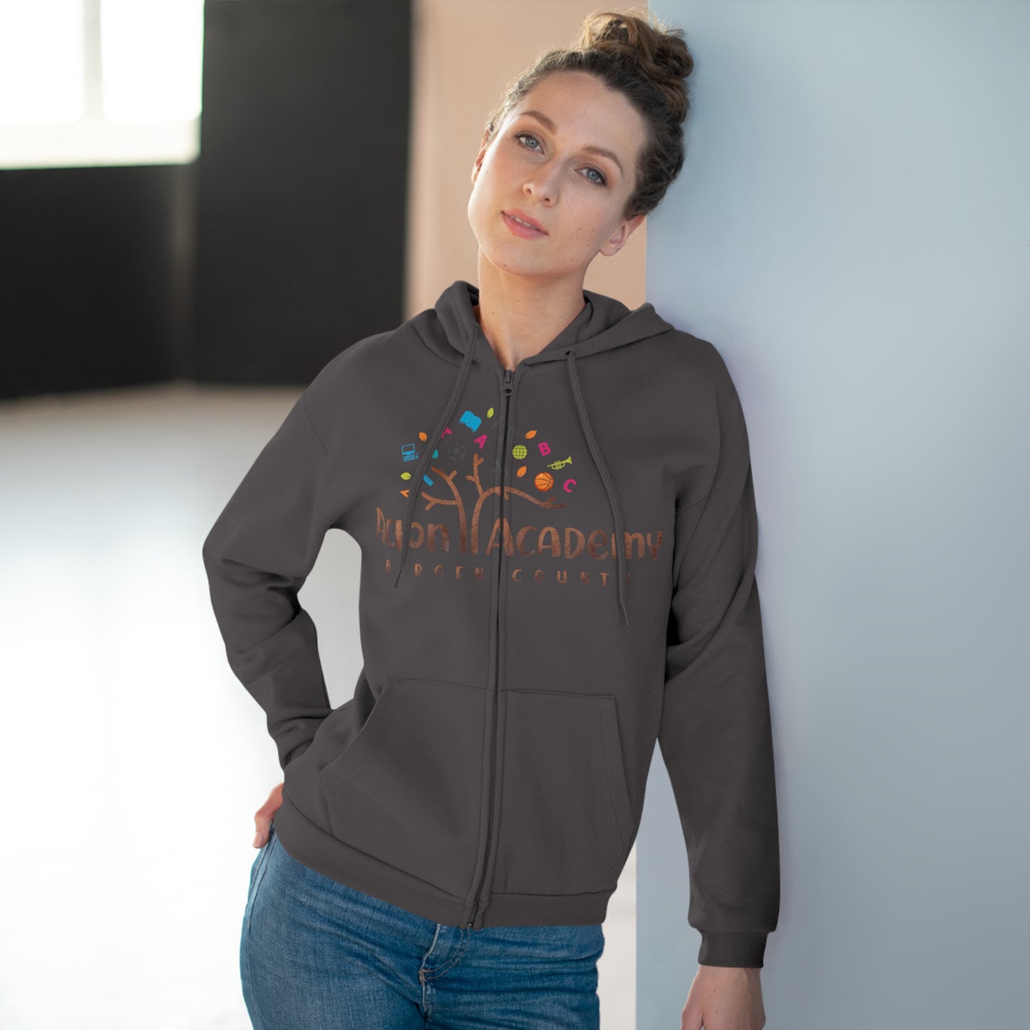 Acton Bergen County Unisex Hooded Zip Sweatshirt