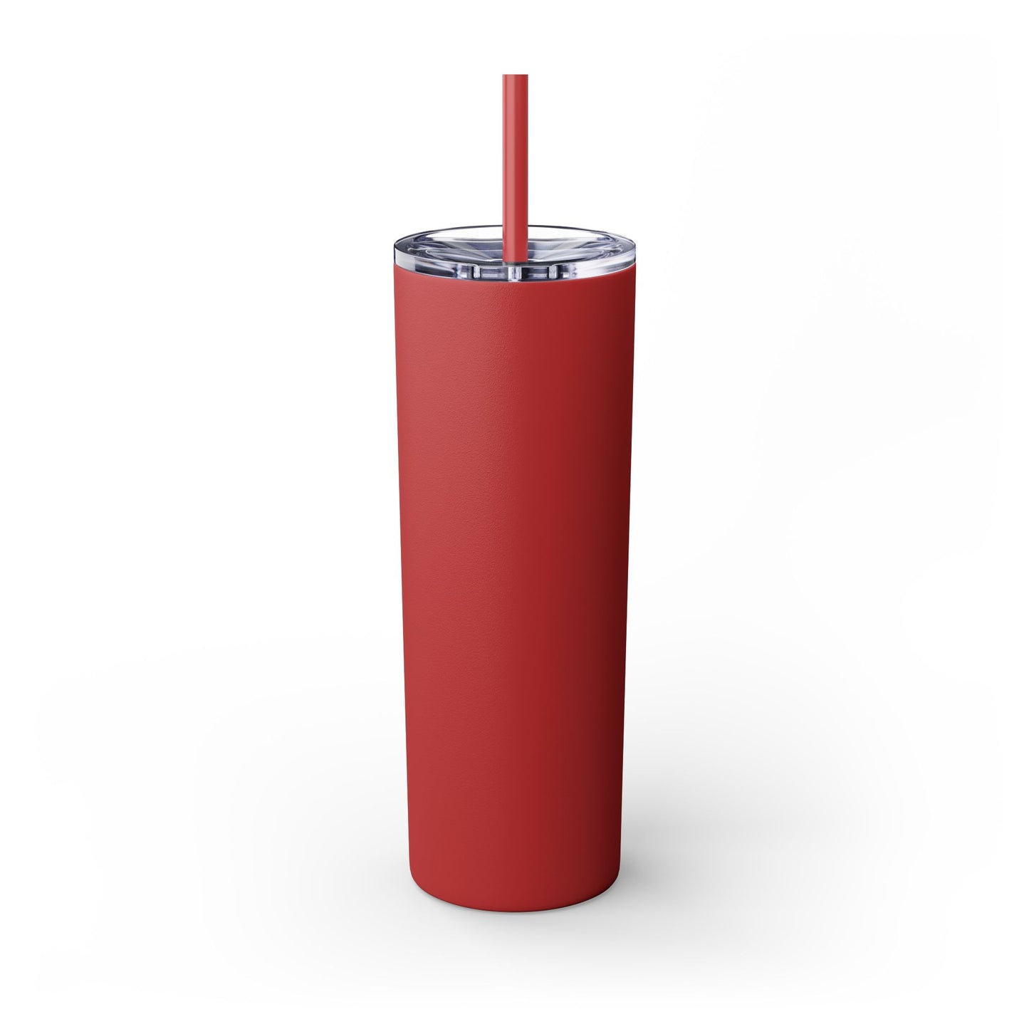 Acton Logo White Skinny Tumbler with Straw, 20oz