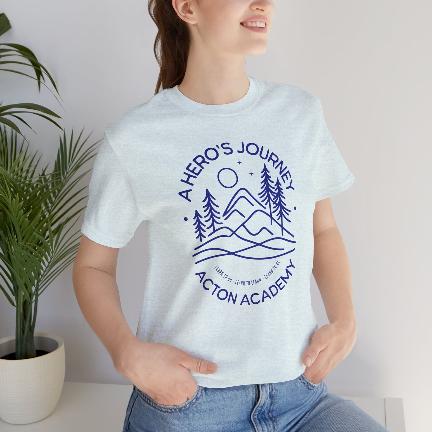 Hero's Journey Line Drawing with Acton CyFair Unisex Jersey Short Sleeve Tee