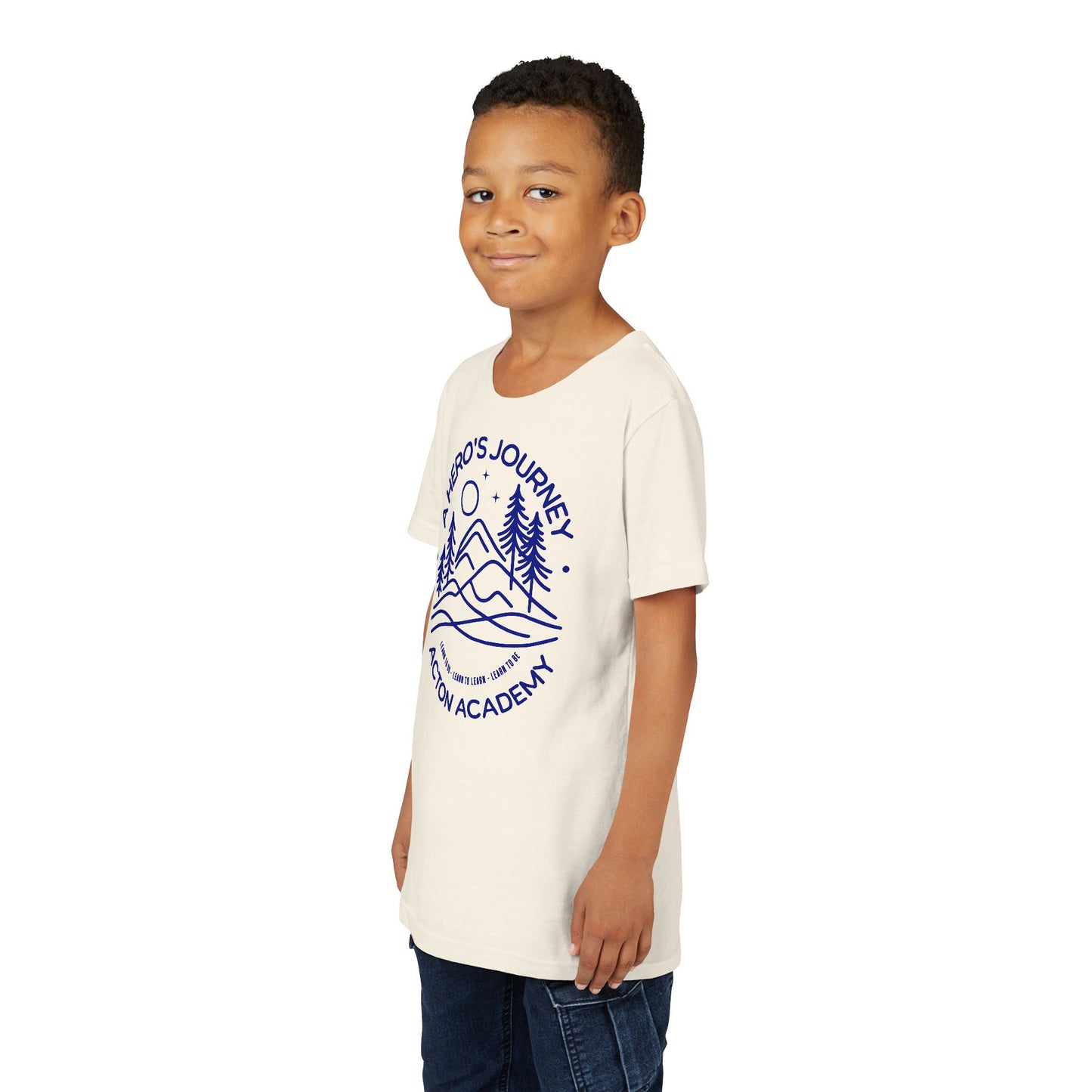 Hero's Journey Line Drawing with Acton CyFair Youth Short Sleeve Tee