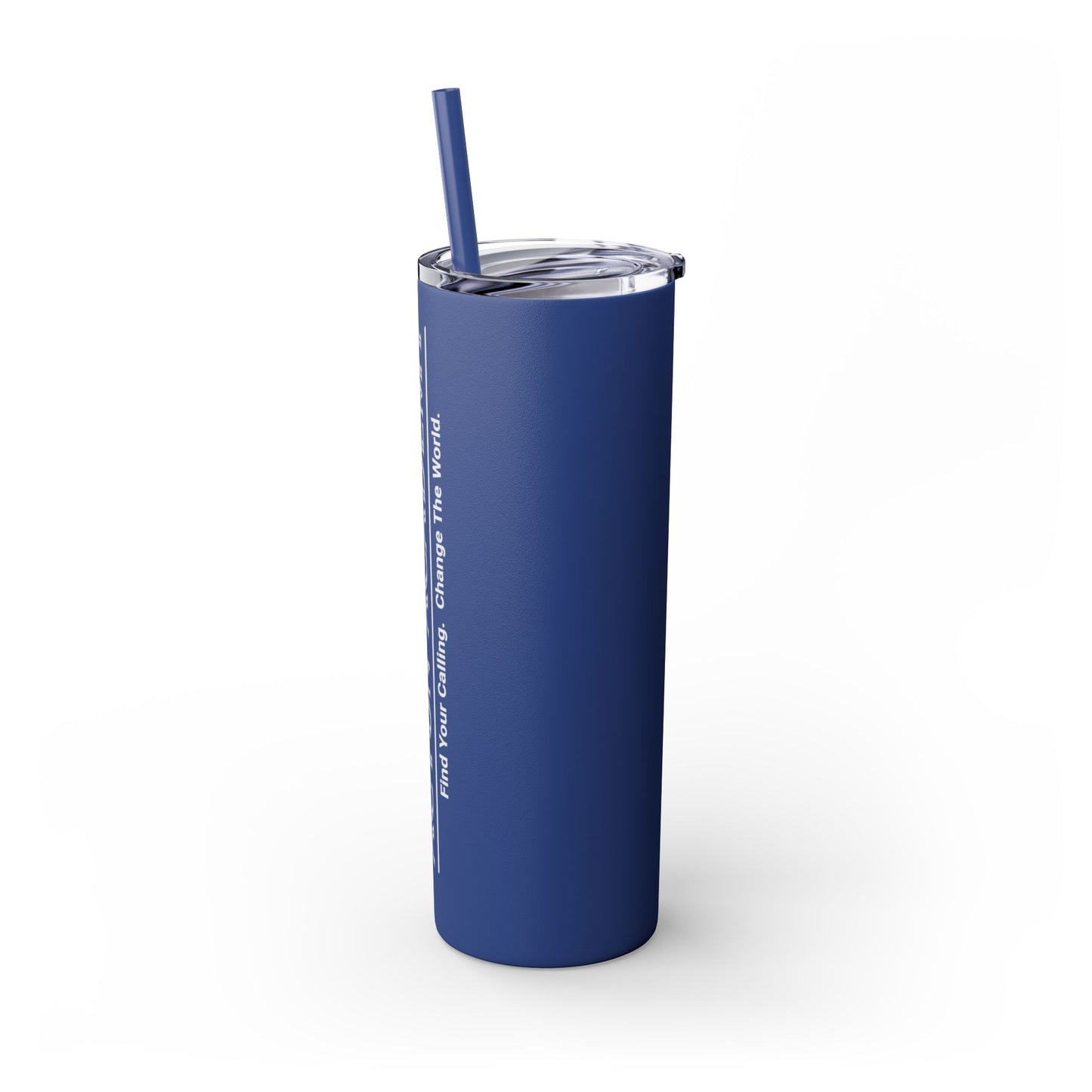 Acton Logo White Skinny Tumbler with Straw, 20oz