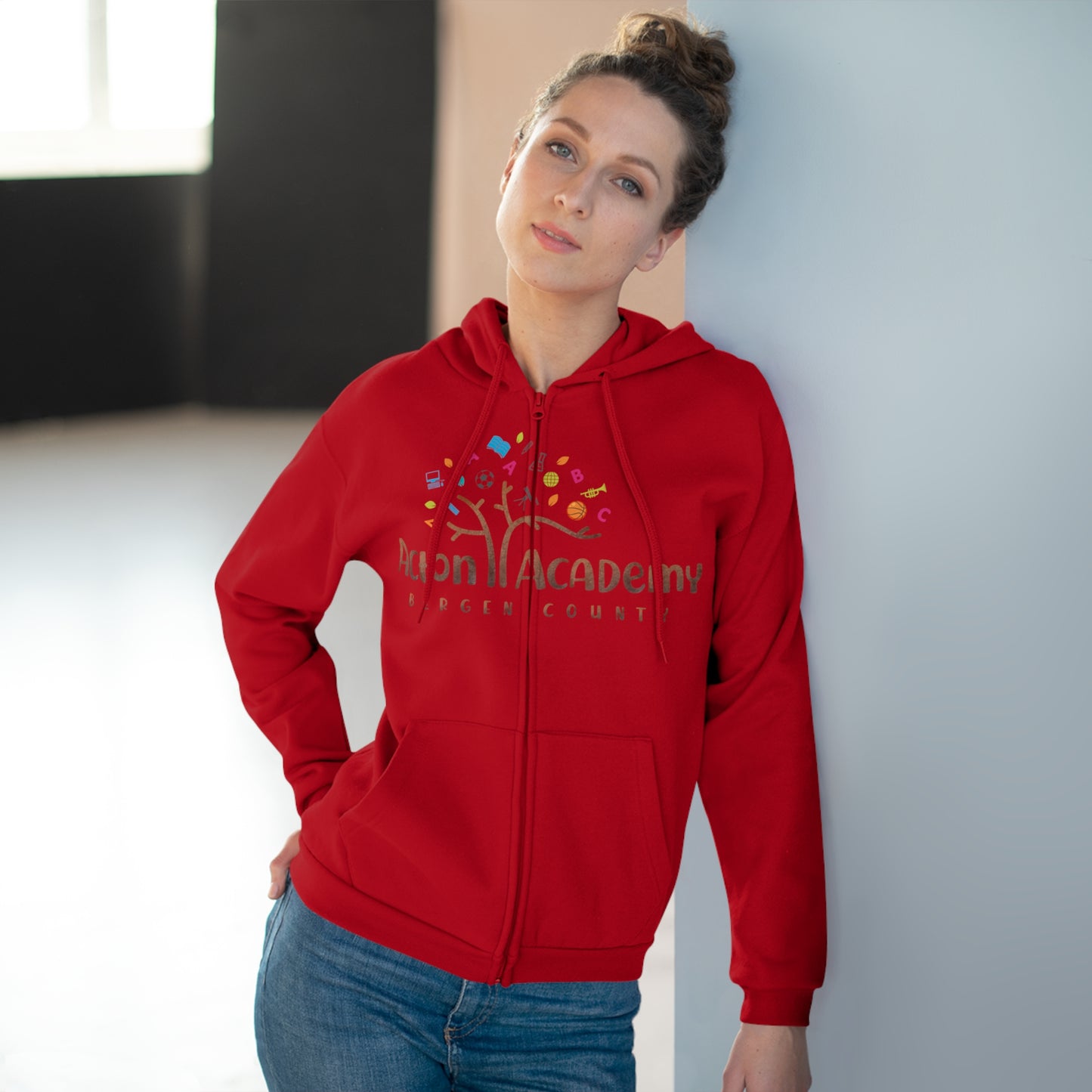 Acton Bergen County Unisex Hooded Zip Sweatshirt