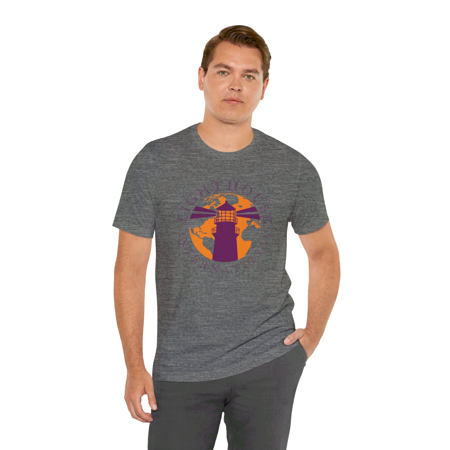 Lighthouse International w/o Acton logo Unisex Jersey Short Sleeve Tee