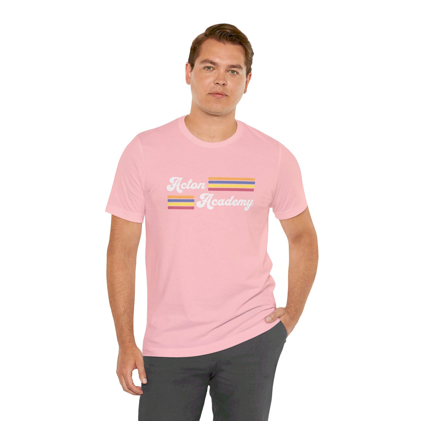 Acton Academy Orange Striped Unisex Jersey Short Sleeve Tee
