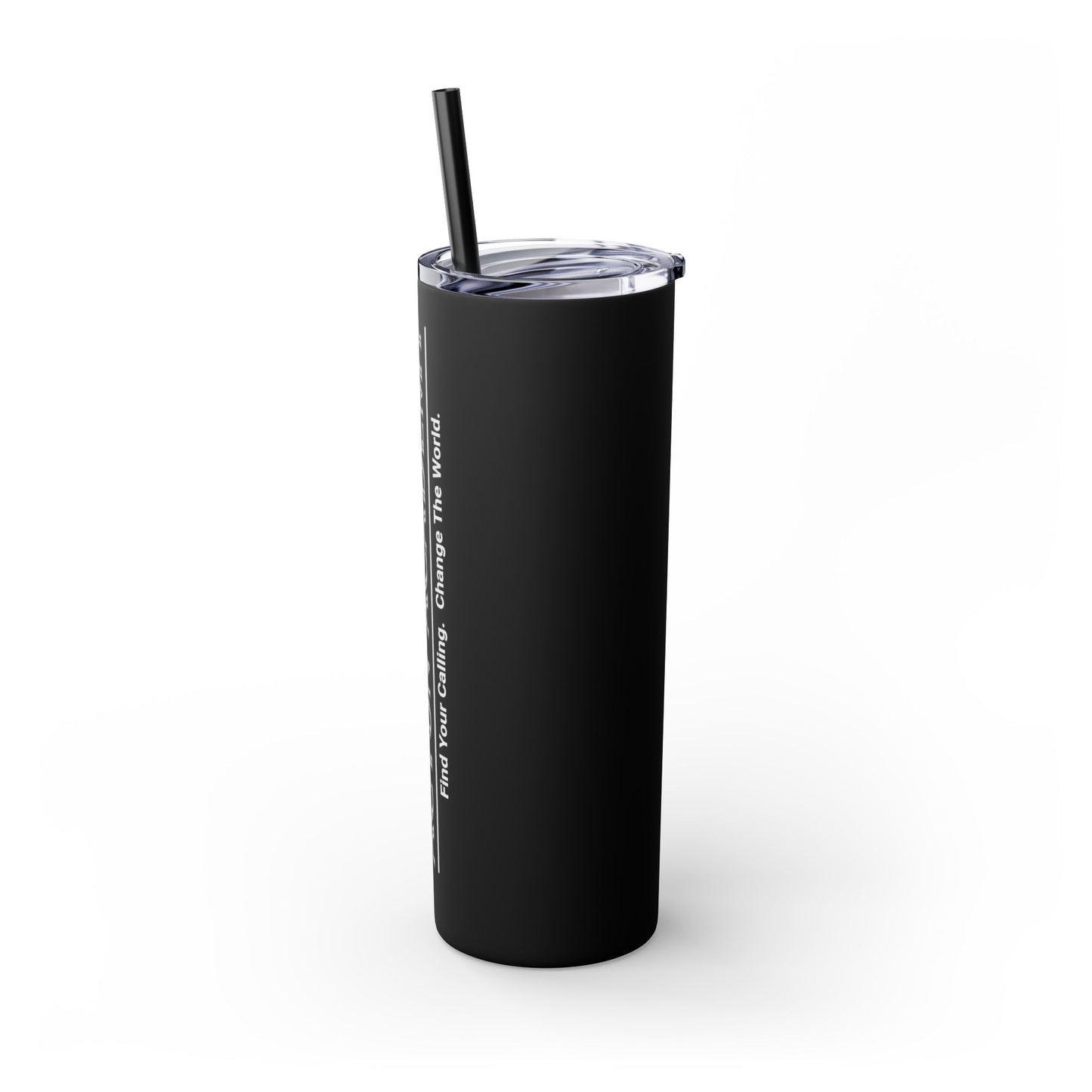 Acton Logo White Skinny Tumbler with Straw, 20oz