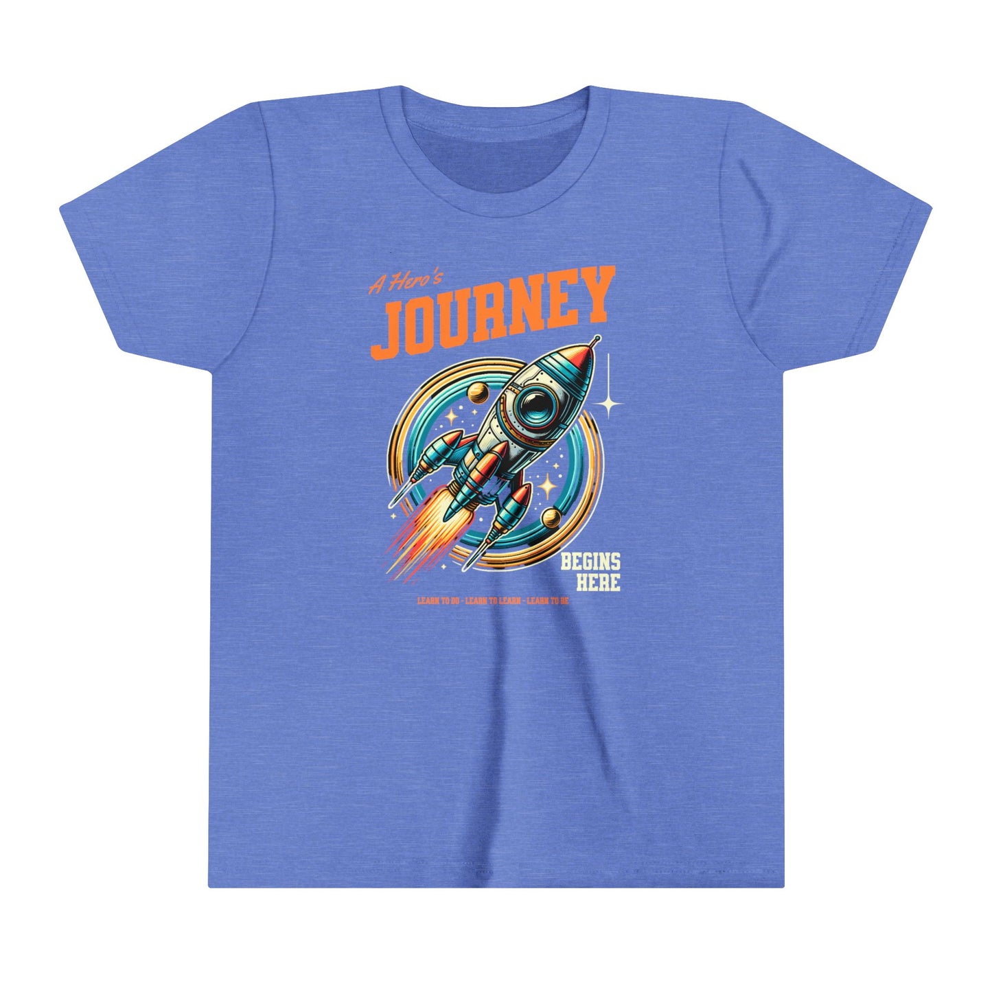 Hero's Journey Rocketship w/ Lighthouse International on back Youth Short Sleeve Tee