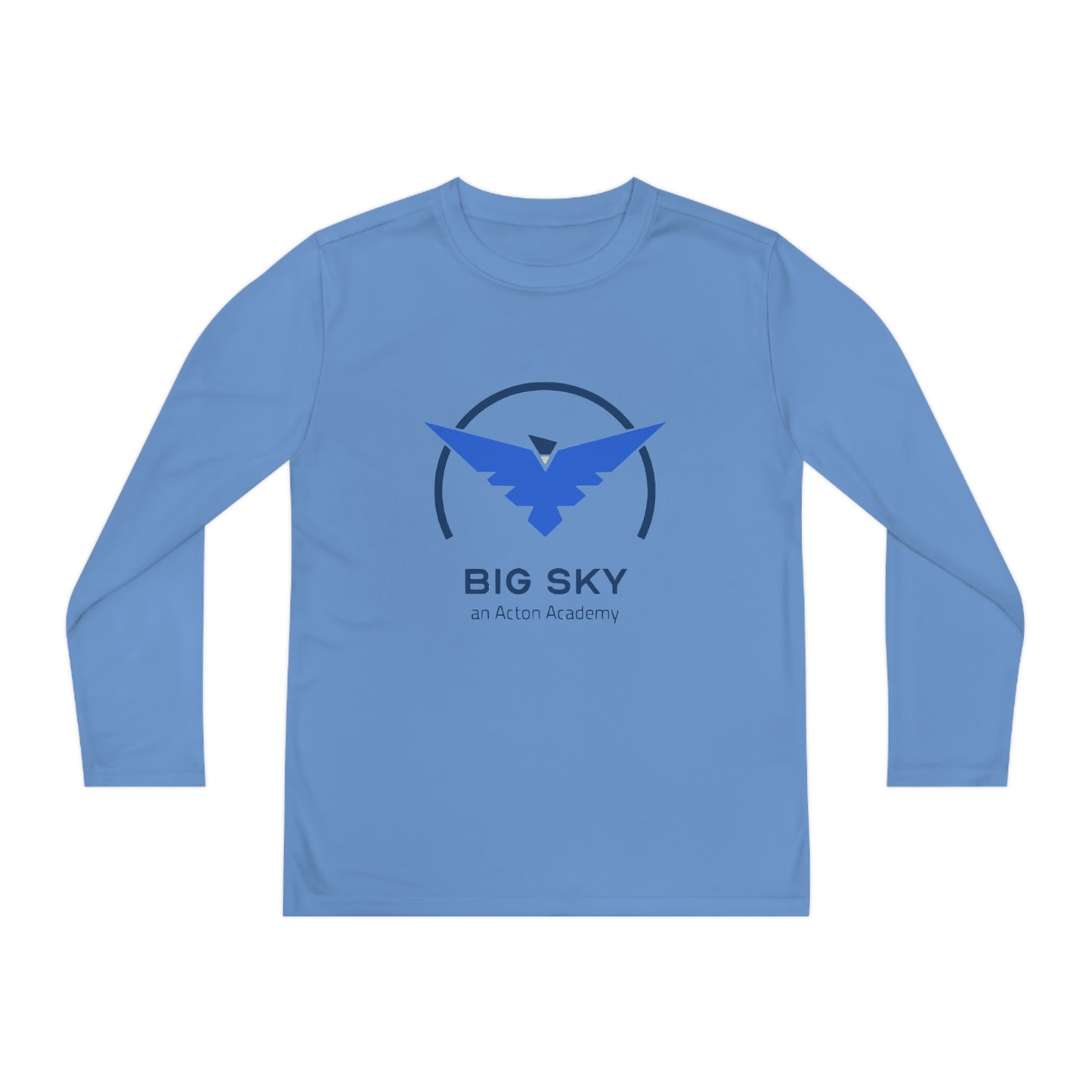 Big Sky with name on back Youth Long Sleeve Competitor Tee
