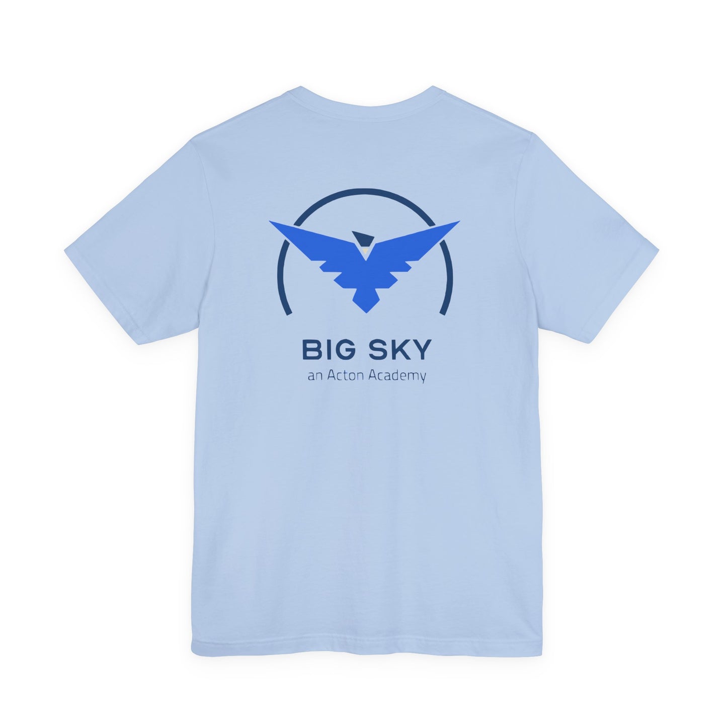 Hero's Journey Line Drawing with Big Sky on back Unisex Jersey Short Sleeve Tee