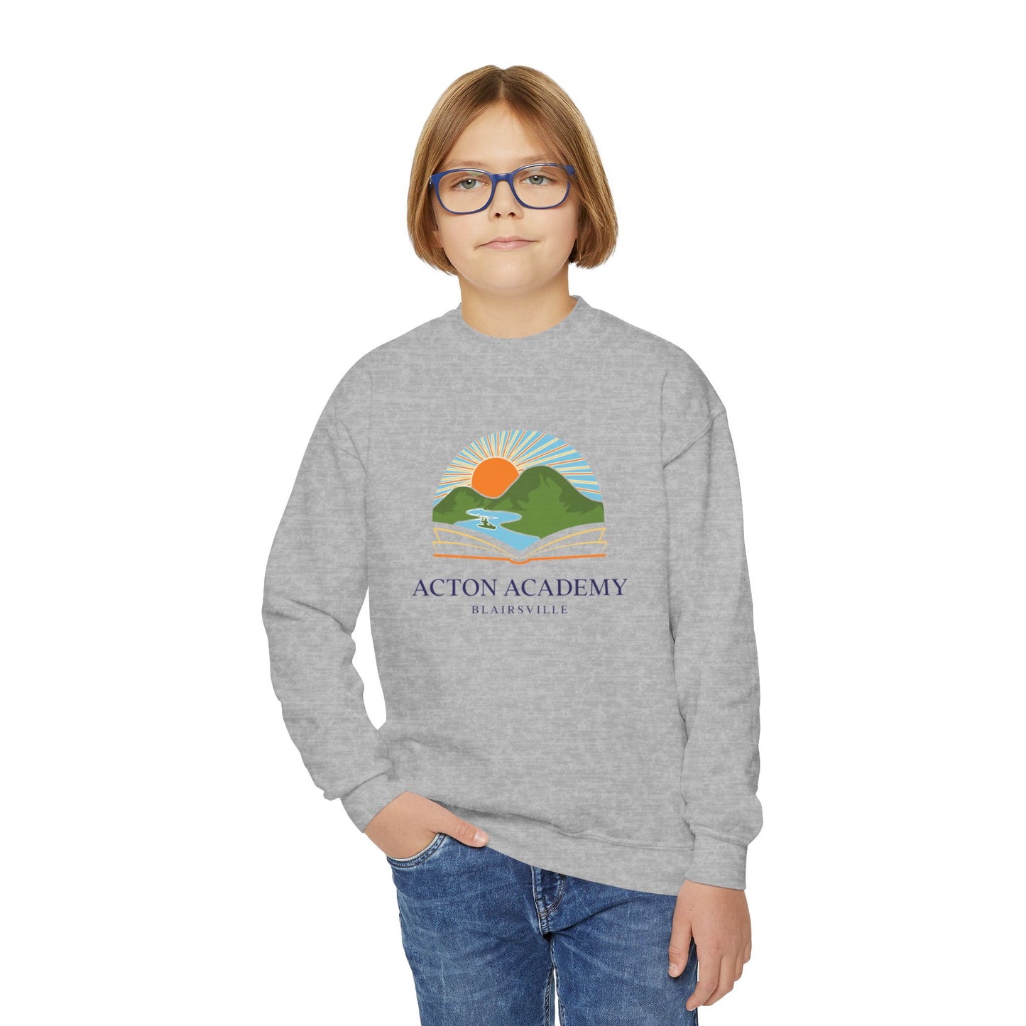 Youth Crewneck Sweatshirt with Acton Academy Blairsville