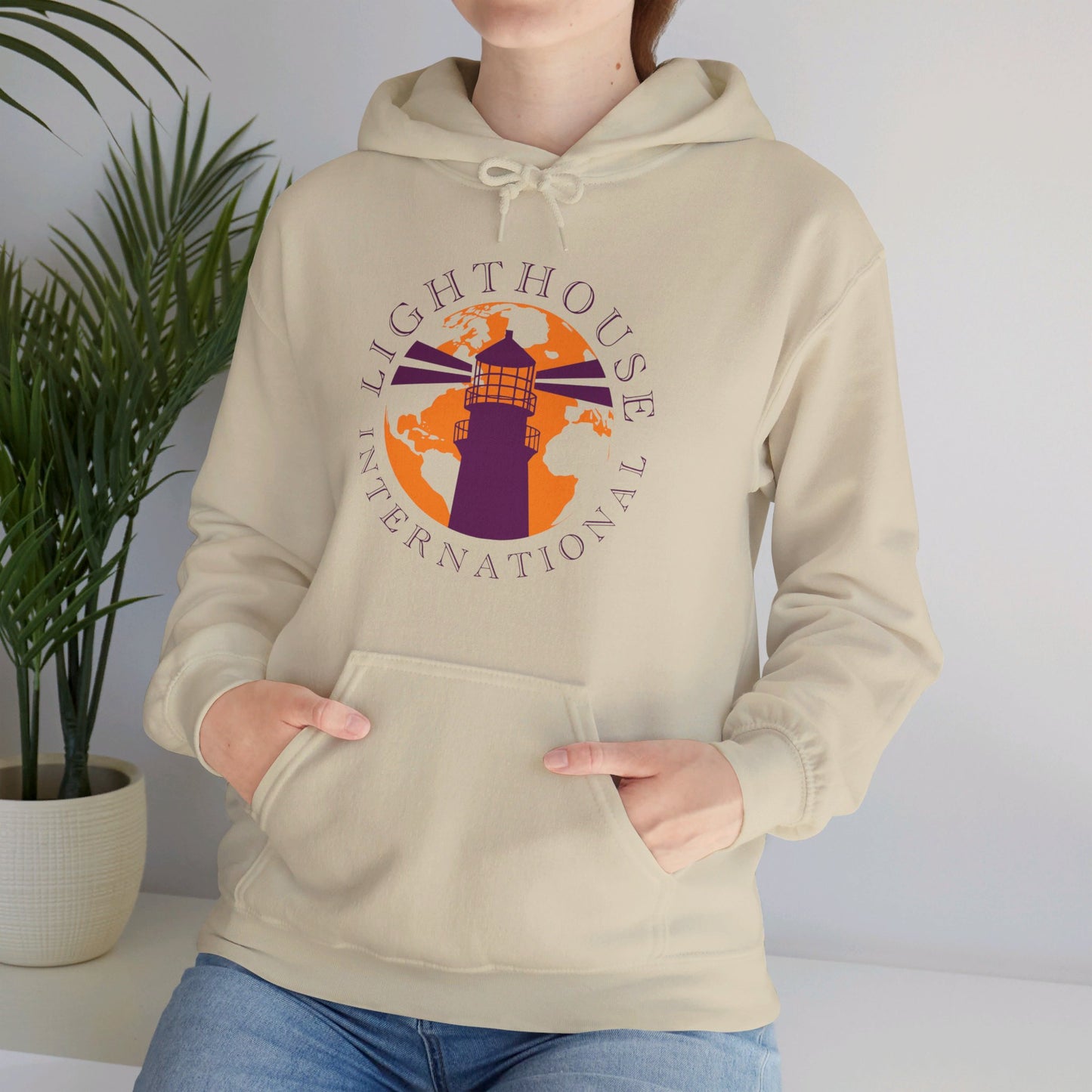 Lighthouse International logo Unisex Heavy Blend™ Hooded Sweatshirt