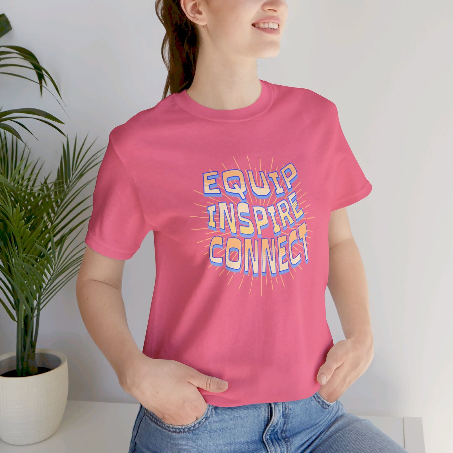 Equip, Inspire, Connect, Yellow Unisex T-shirt