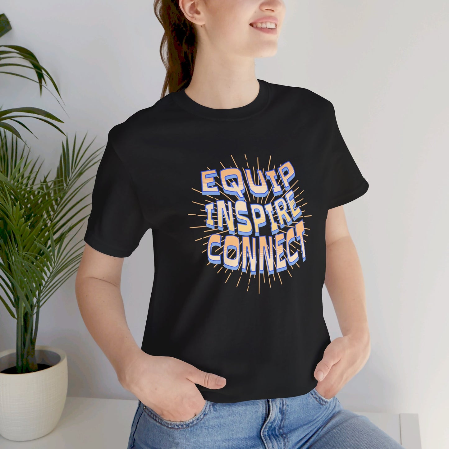 Equip, Inspire, Connect, Yellow Unisex T-shirt