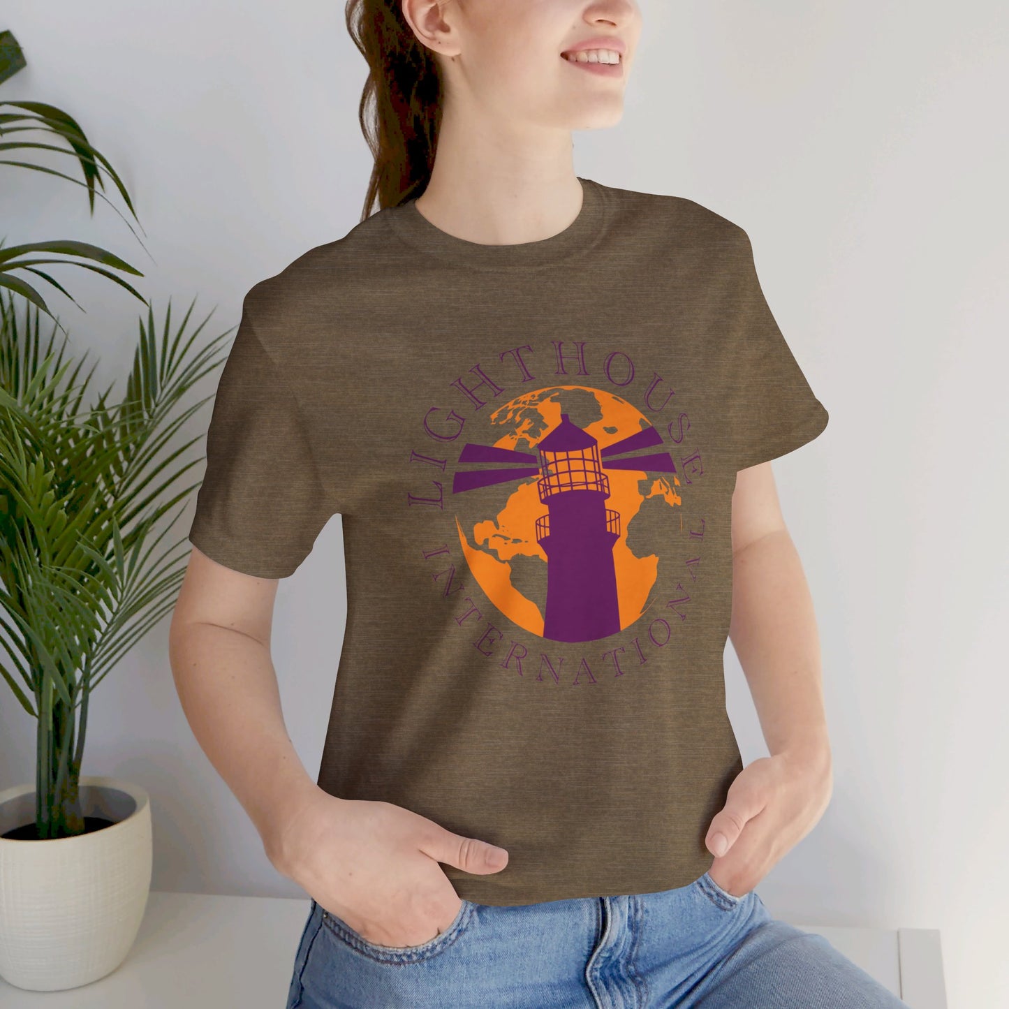 Lighthouse International w/o Acton logo Unisex Jersey Short Sleeve Tee