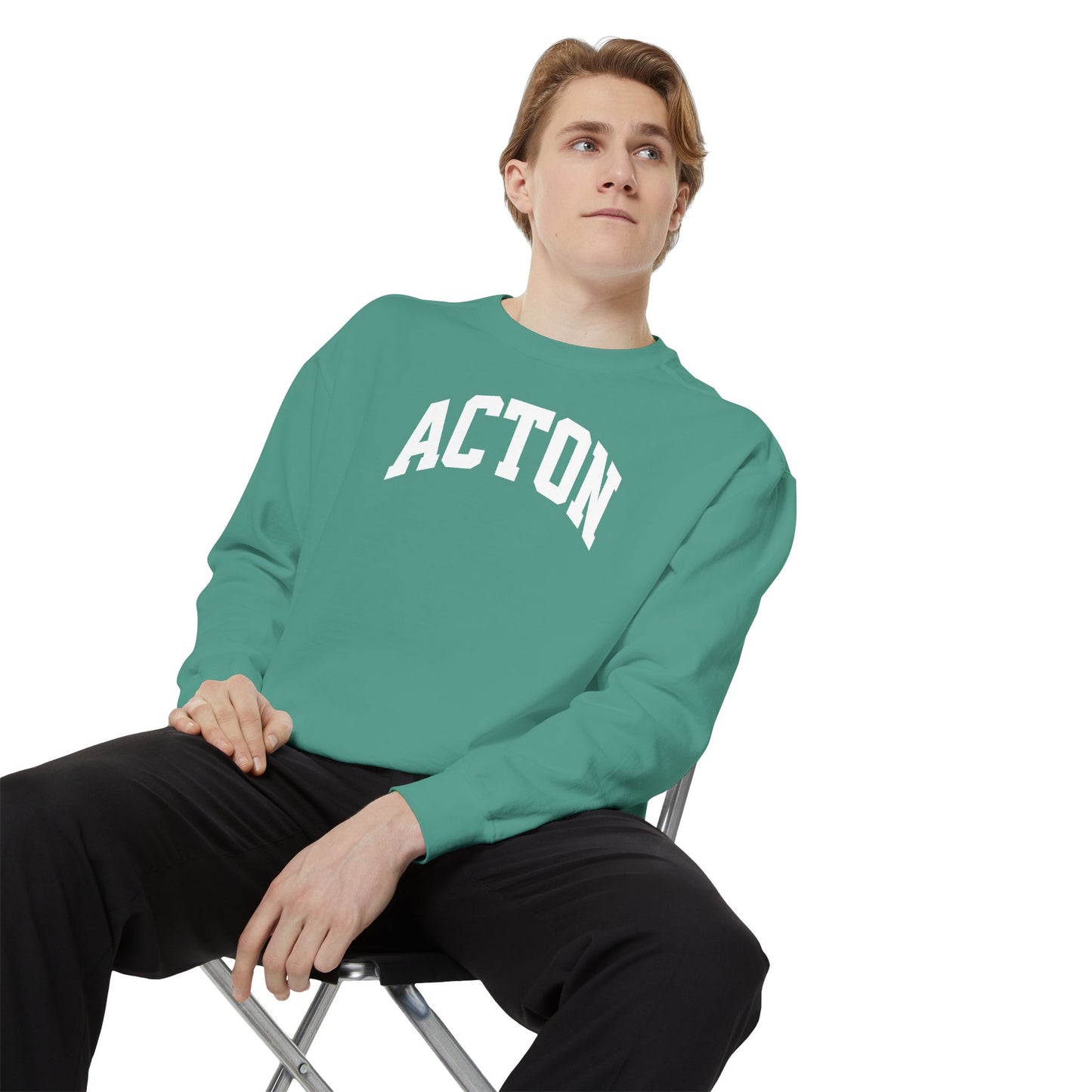 Simple Acton Unisex Garment-Dyed Sweatshirt