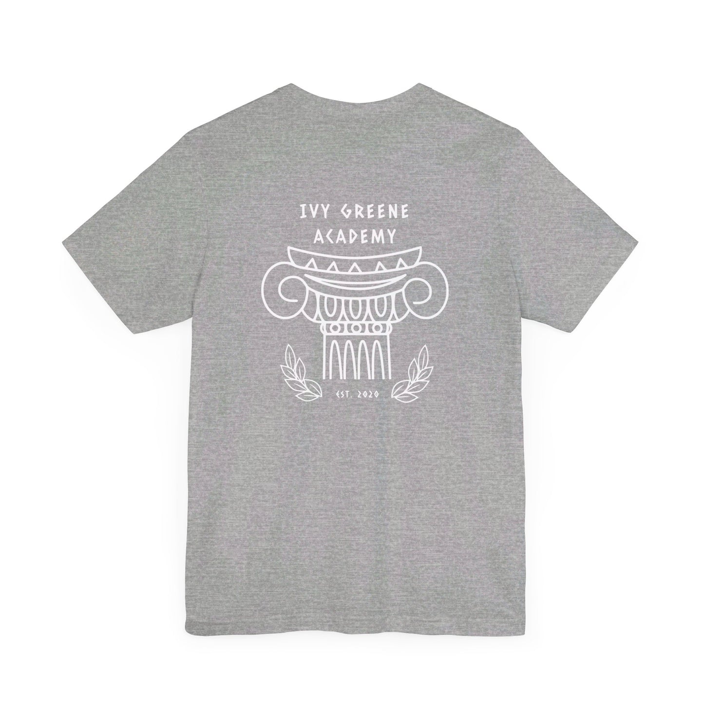 Acton Academy Aqua Striped with Ivy Greene on back Unisex Jersey Short Sleeve Tee
