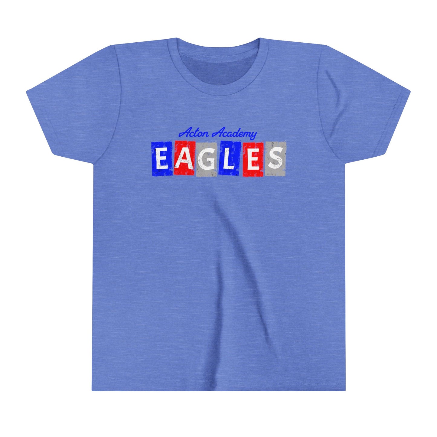 Acton Block Letters Red Youth Short Sleeve Tee