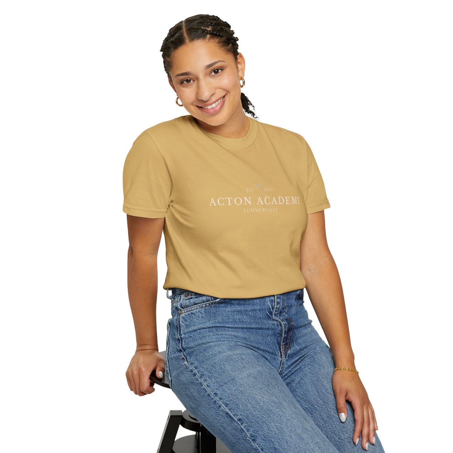 Acton Academy Summerville with Find a Calling on back Unisex Garment-Dyed T-shirt