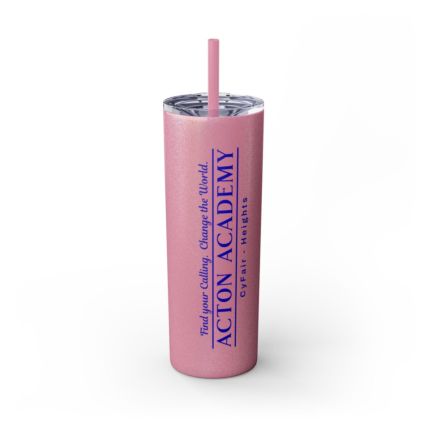 Acton CyFair-Heights Logo Skinny Tumbler with Straw, 20oz