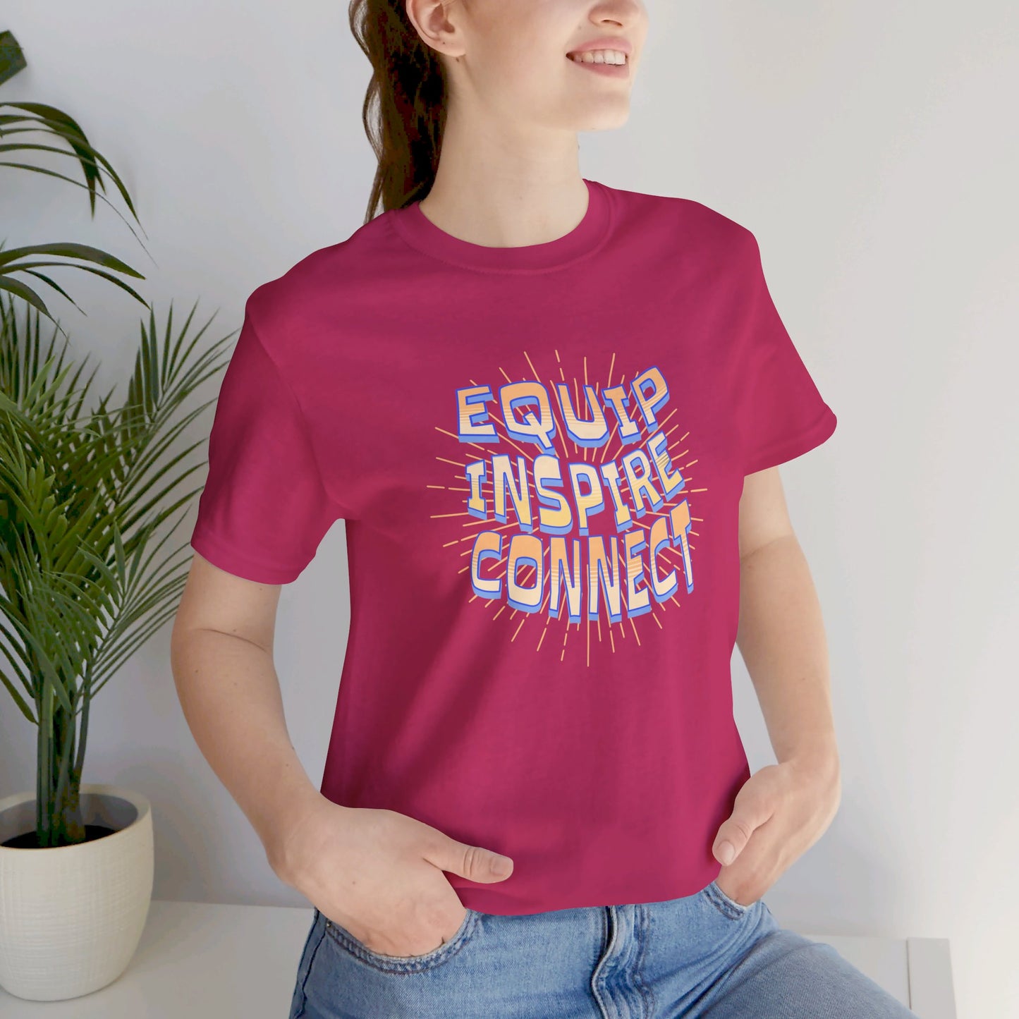 Equip, Inspire, Connect, Yellow Unisex T-shirt