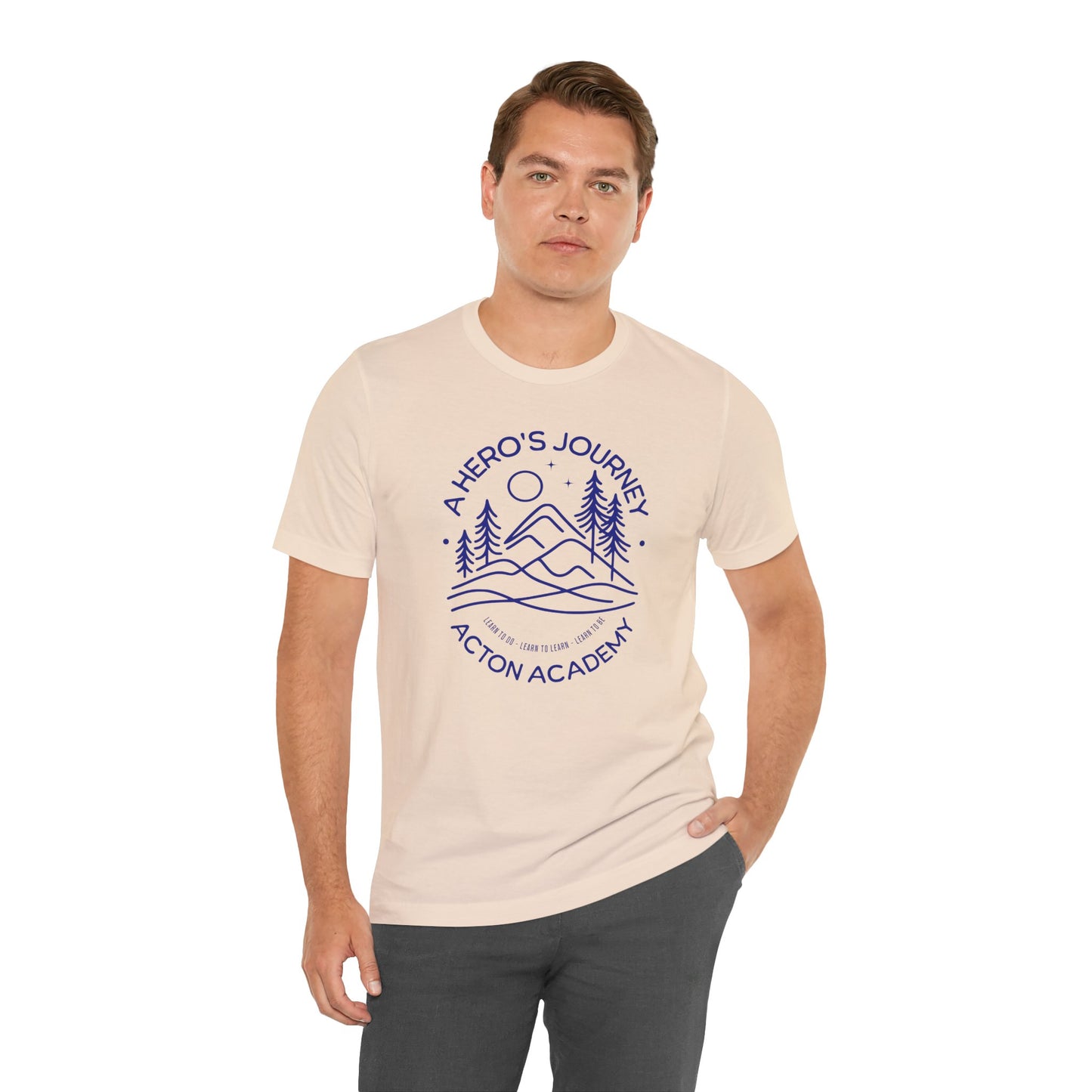 Hero's Journey Line Drawing with Acton CyFair Unisex Jersey Short Sleeve Tee