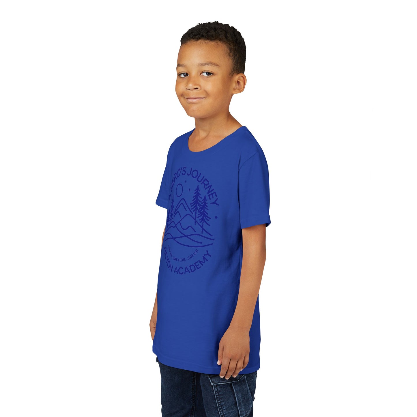 Hero's Journey Line Drawing with Acton CyFair Youth Short Sleeve Tee