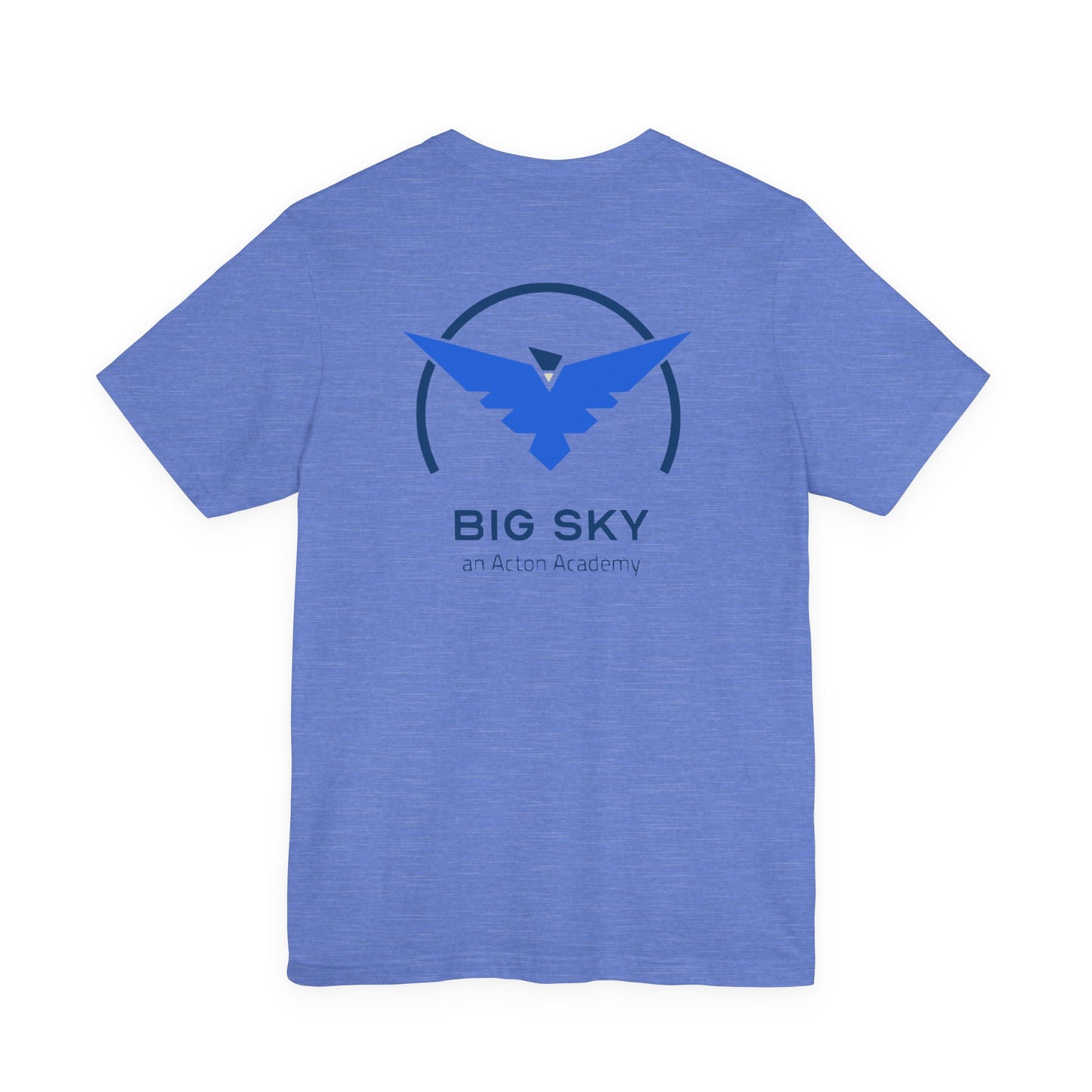 Hero's Journey Line Drawing with Big Sky on back Unisex Jersey Short Sleeve Tee