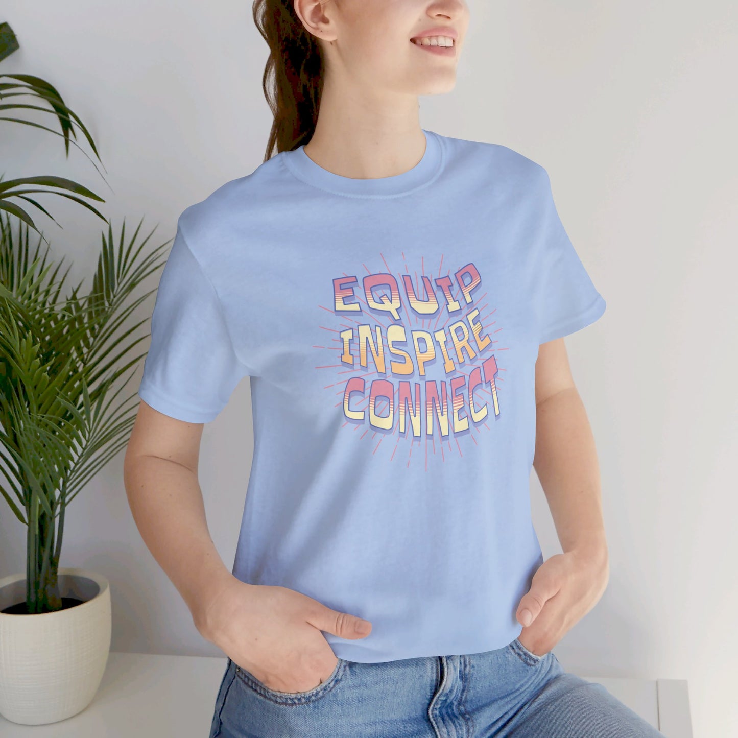Equip, Inspire, Connect Pink Unisex T-shirt