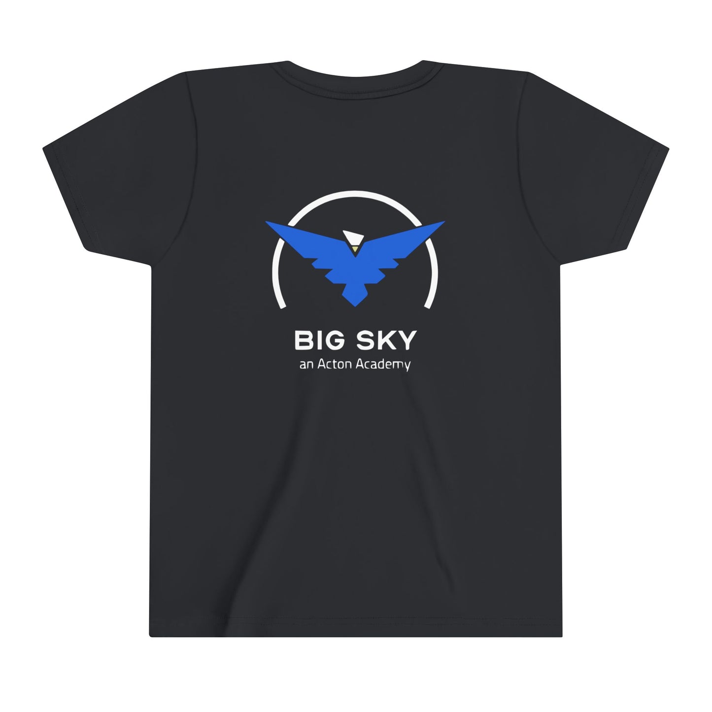 Be Curious with Big Sky on back Youth Short Sleeve Tee