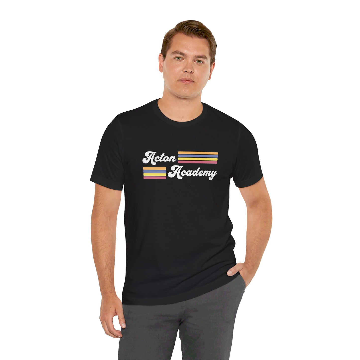 Acton Academy Orange Striped Unisex Jersey Short Sleeve Tee