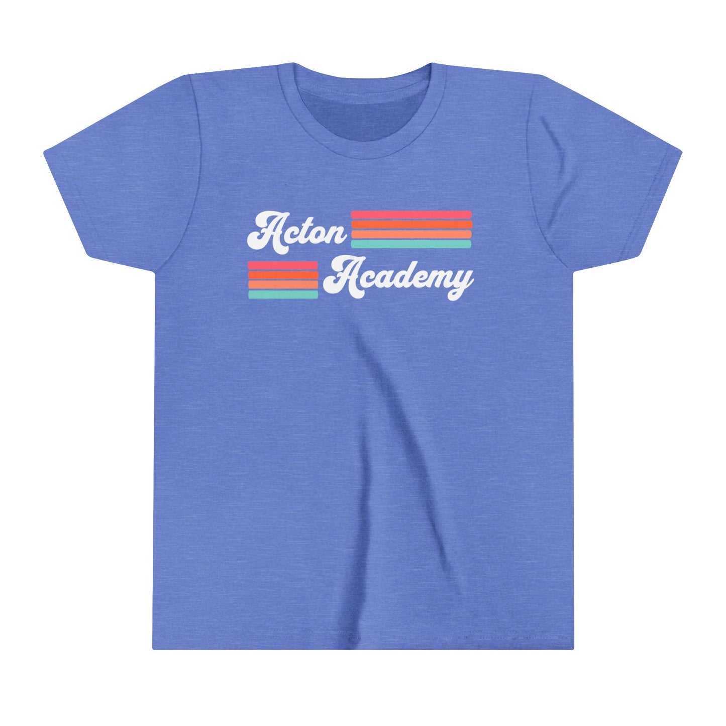 Acton Academy Pink Striped Youth Short Sleeve Tee