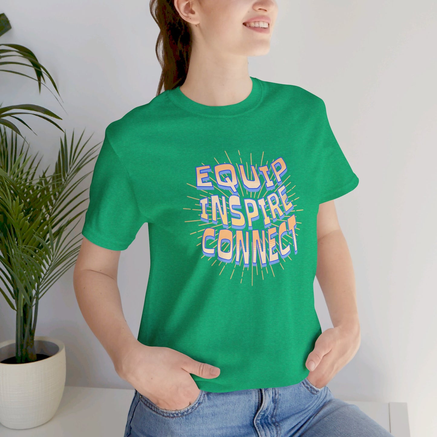 Equip, Inspire, Connect, Yellow Unisex T-shirt