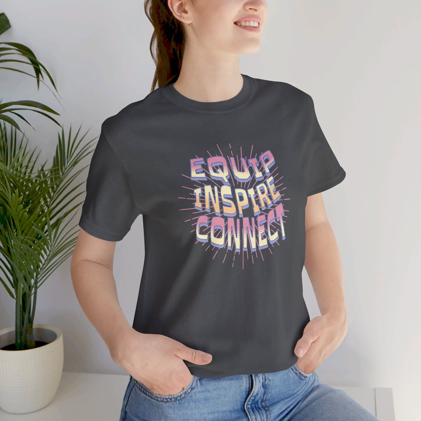 Equip, Inspire, Connect Pink Unisex T-shirt
