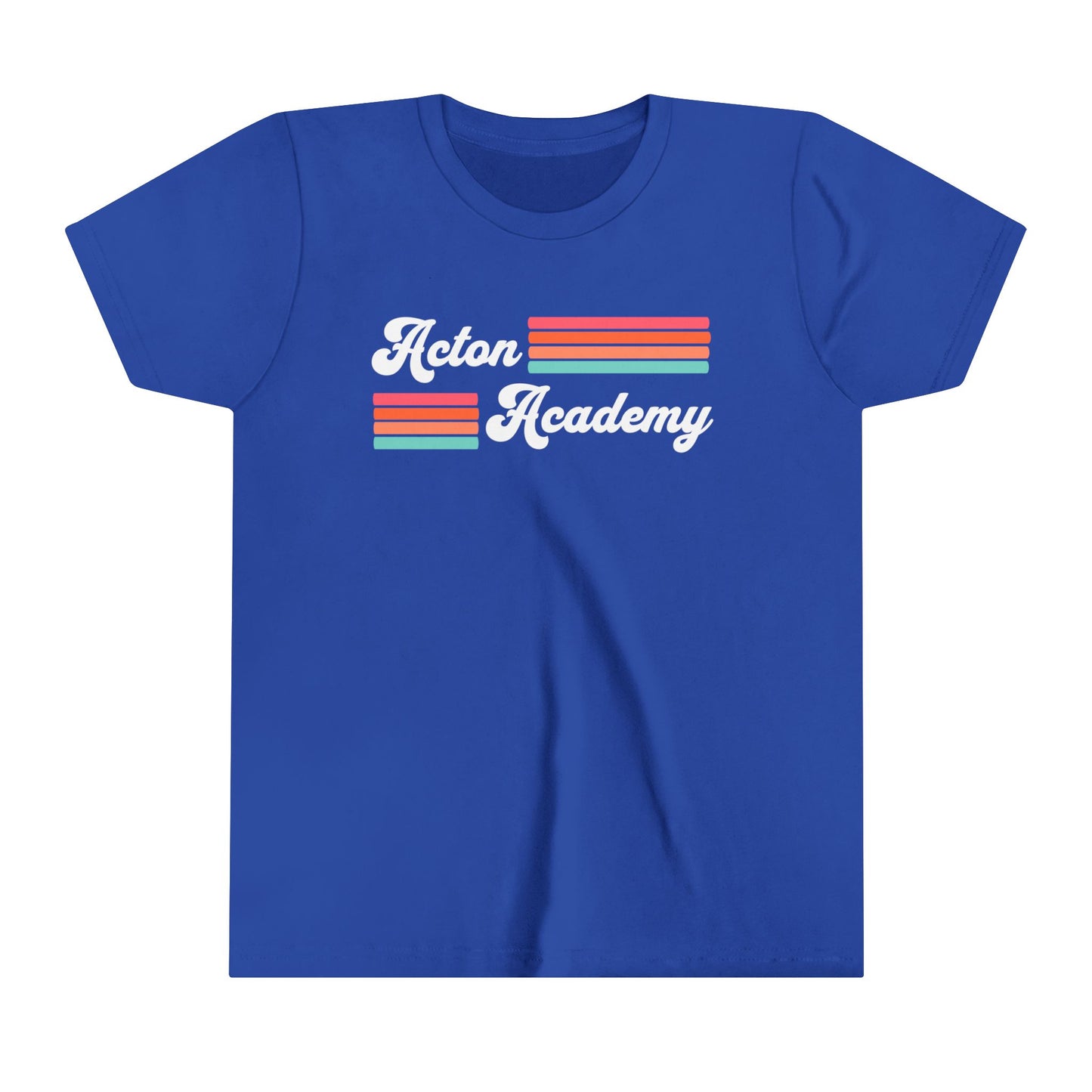 Acton Academy Pink Striped Youth Short Sleeve Tee