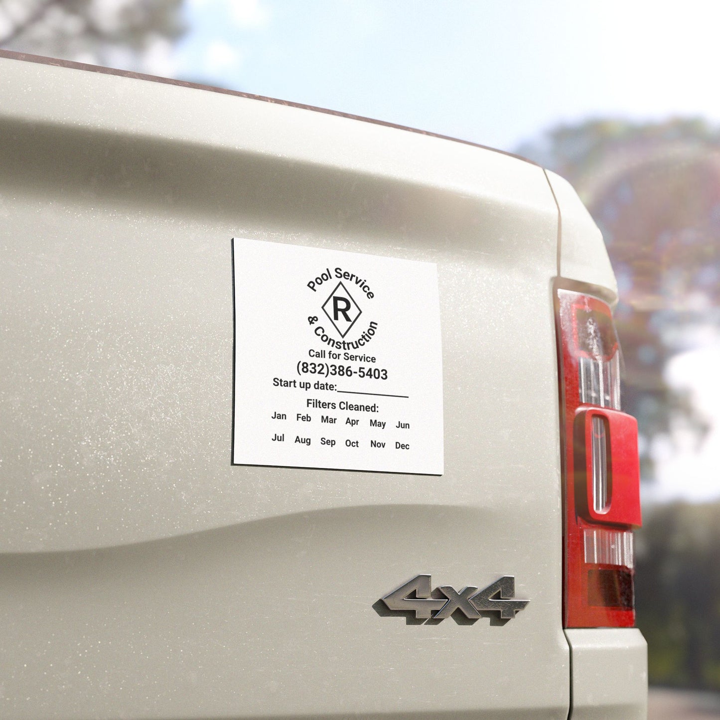 Customizable Pool Service Car Magnet - Call for Service & Construction
