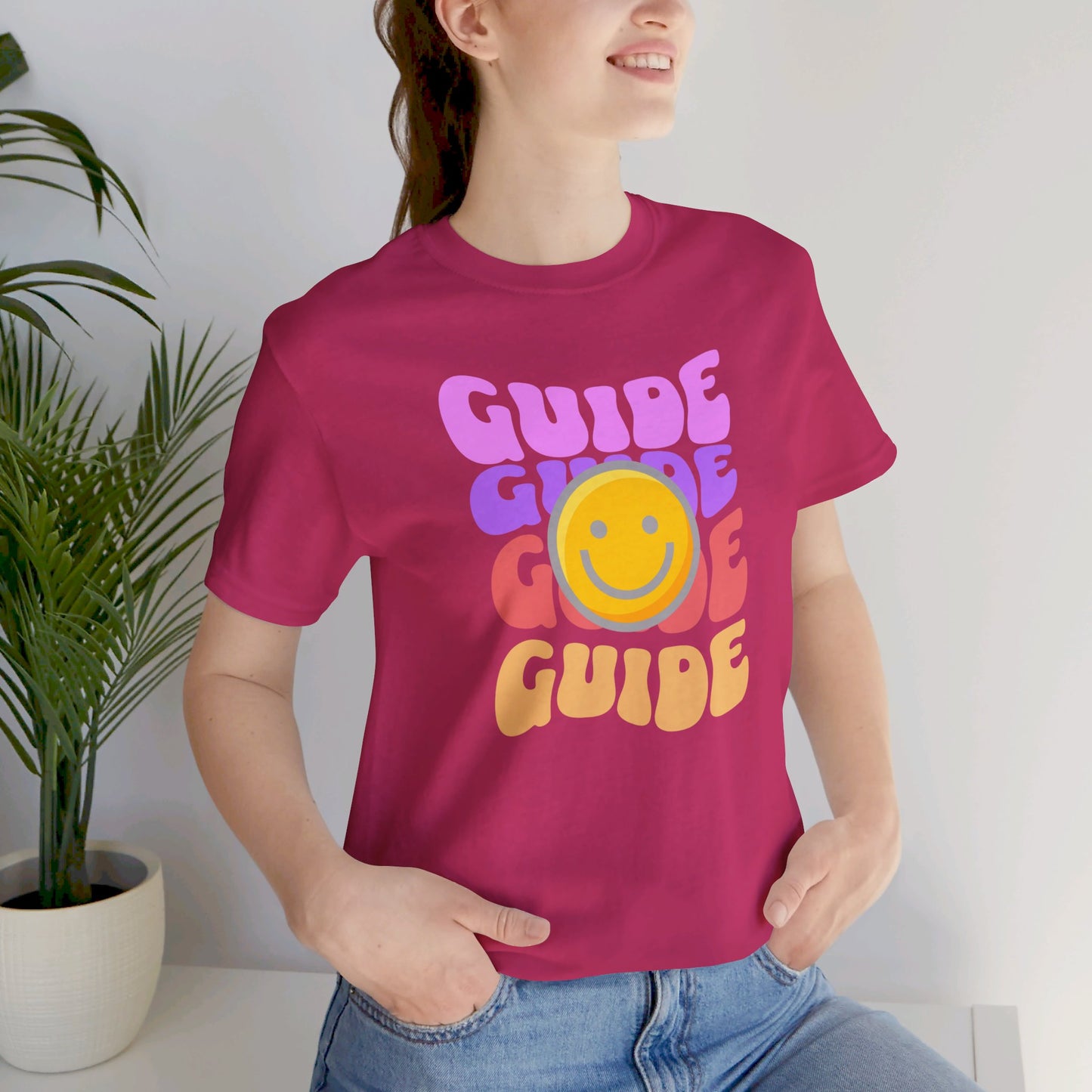 Guide with Smiley face Unisex Jersey Short Sleeve Tee