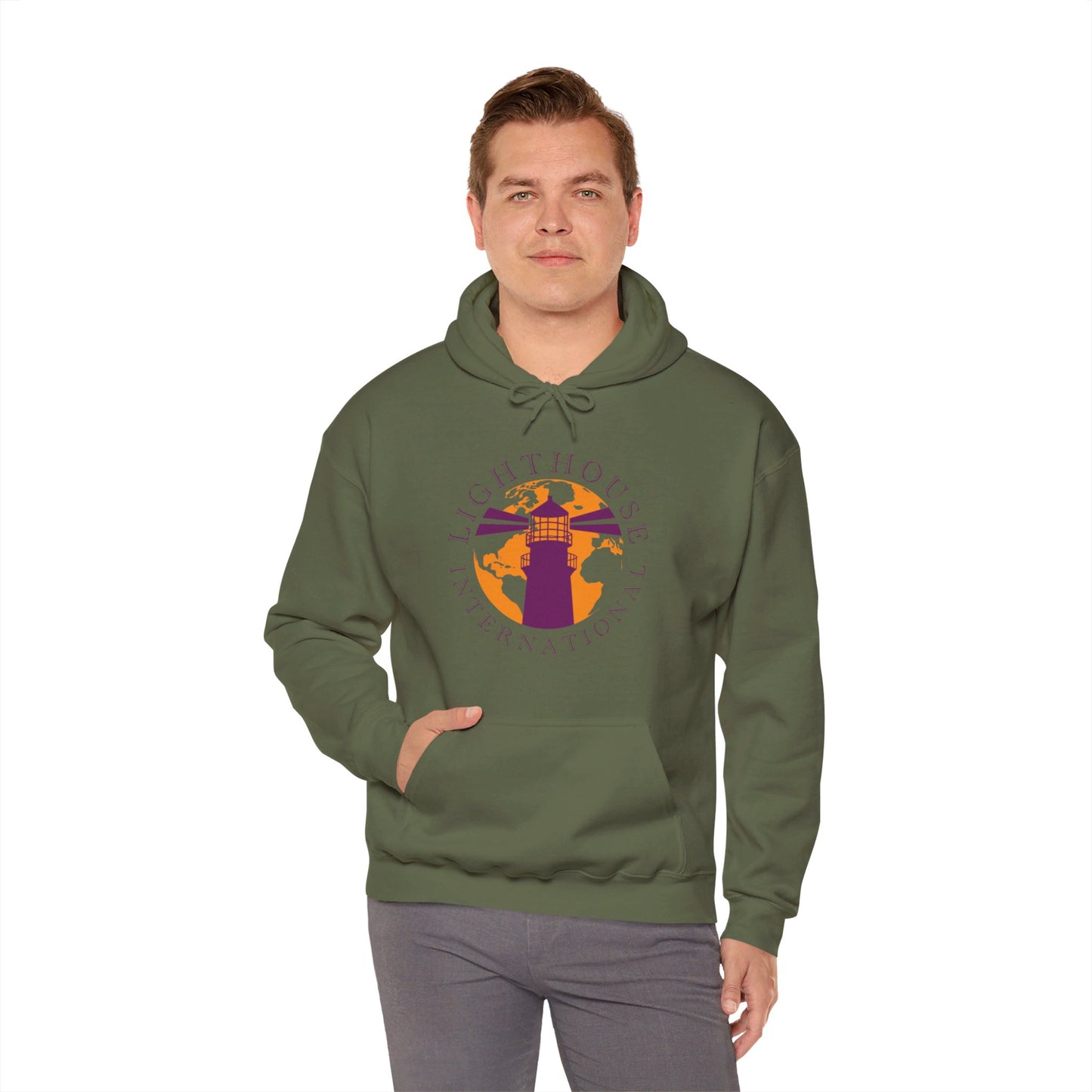 Lighthouse International logo Unisex Heavy Blend™ Hooded Sweatshirt