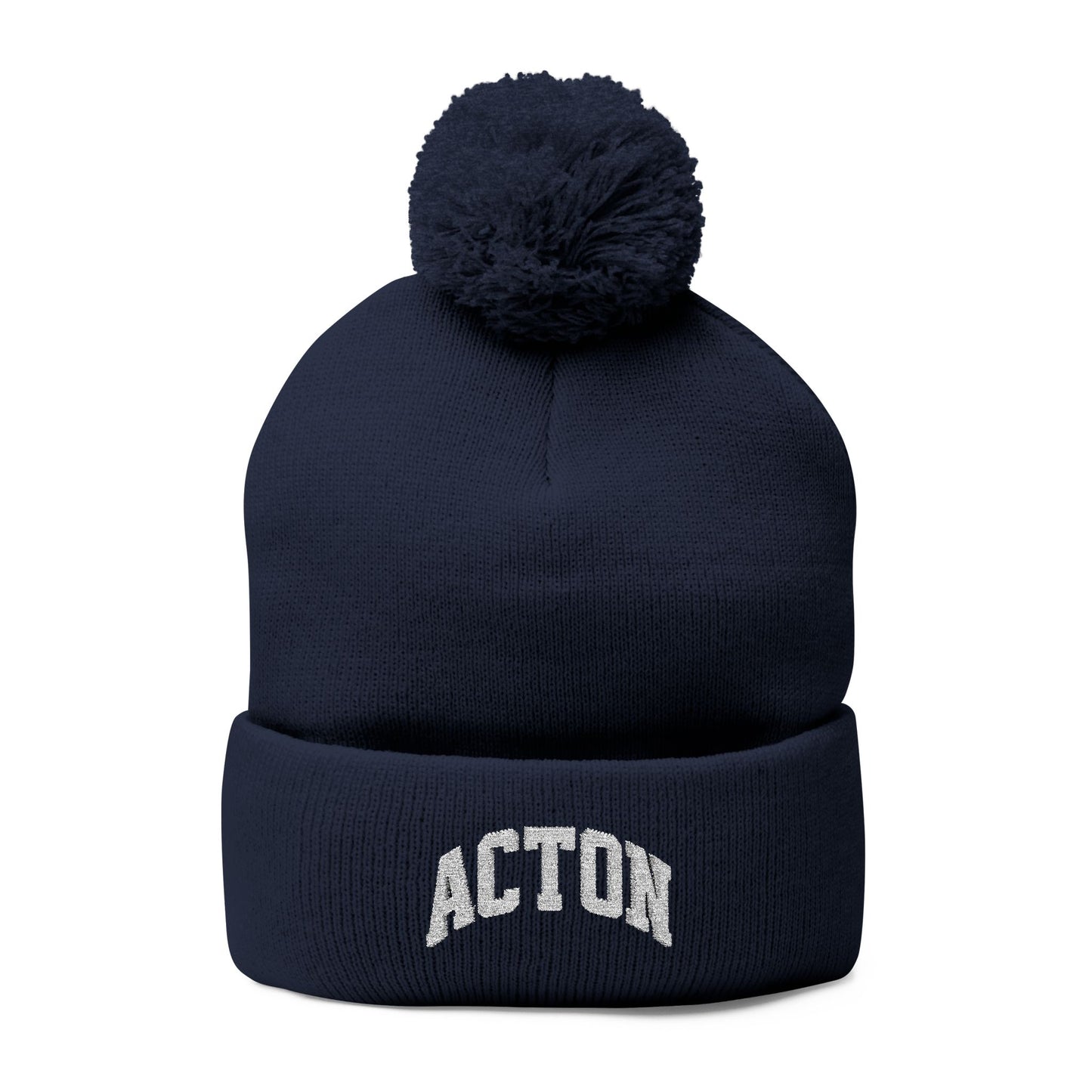 Custom Embroidered Pom-Pom Knit Cap - Cozy & Stylish Winter Hat