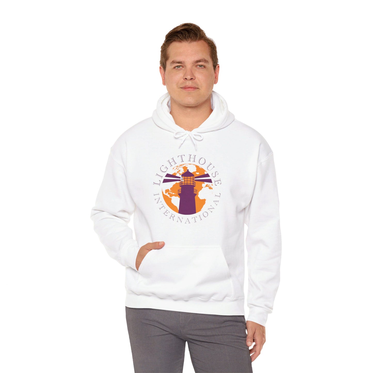 Lighthouse International logo Unisex Heavy Blend™ Hooded Sweatshirt
