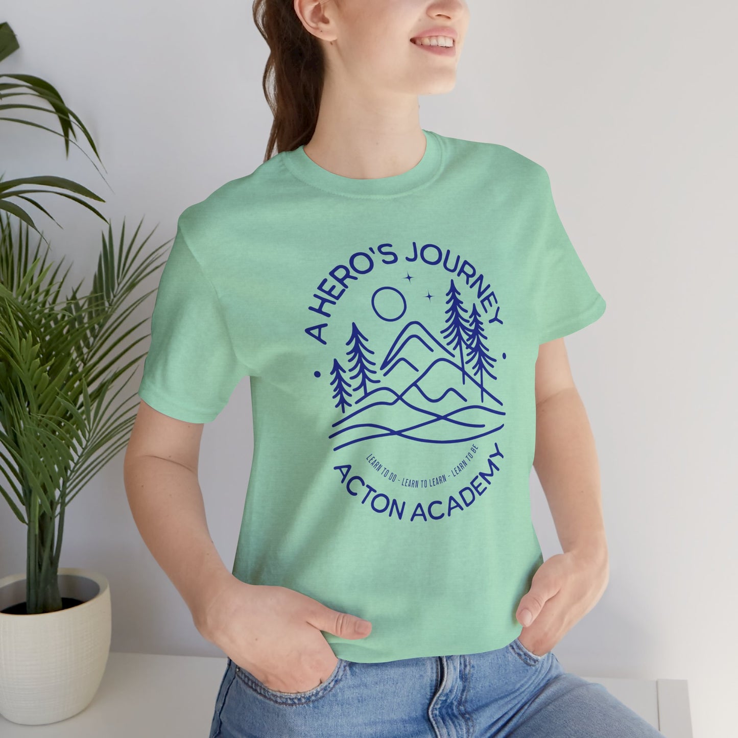 Hero's Journey Line Drawing with Acton CyFair Unisex Jersey Short Sleeve Tee