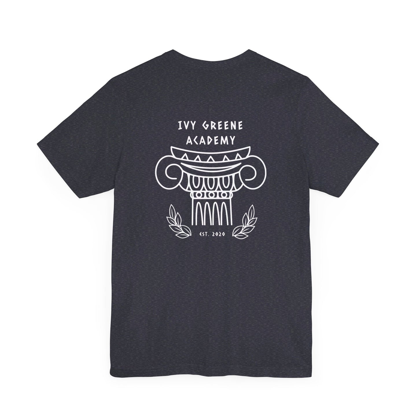 Acton Academy Aqua Striped with Ivy Greene on back Unisex Jersey Short Sleeve Tee