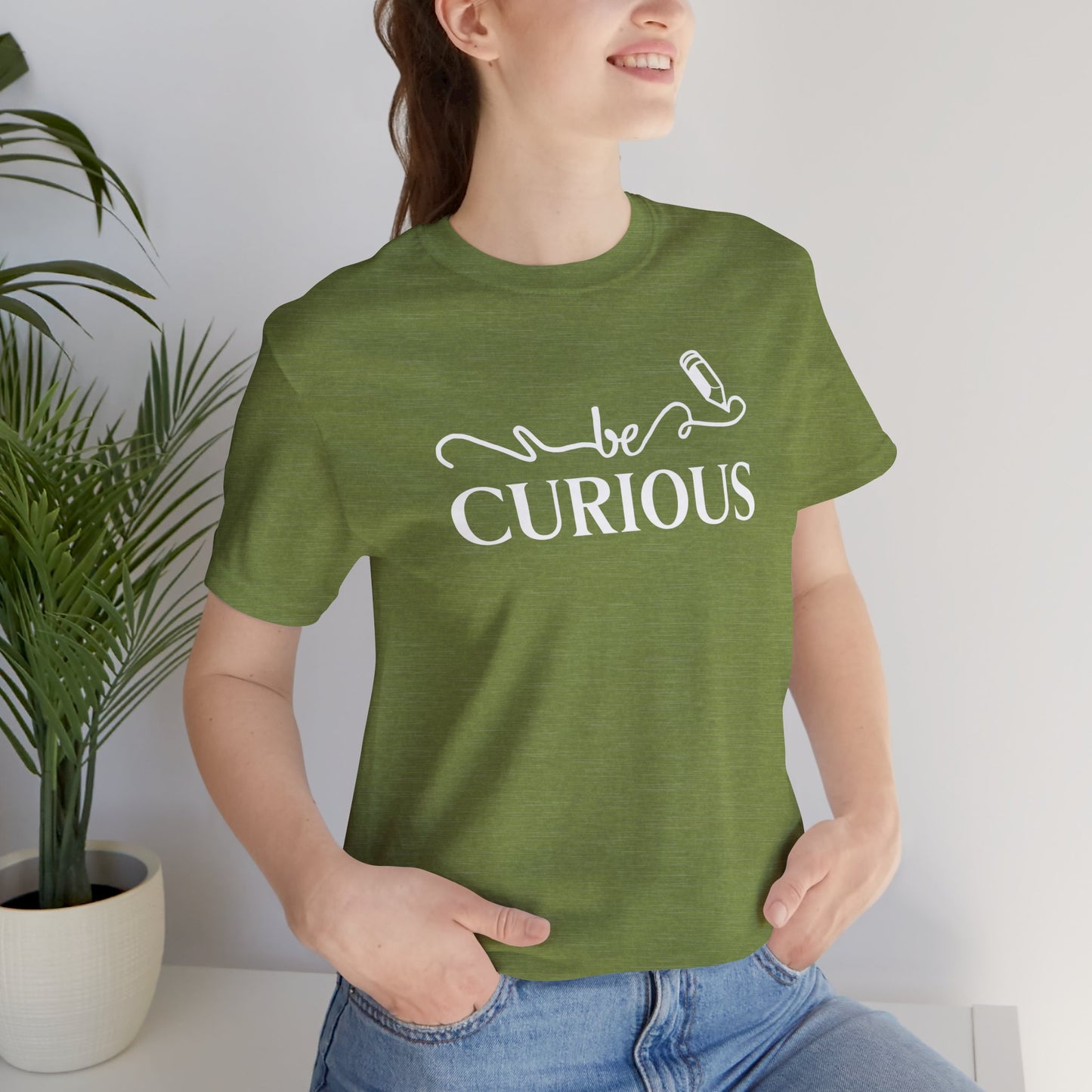 Be Curious with Big Sky on back Unisex Jersey Short Sleeve Tee