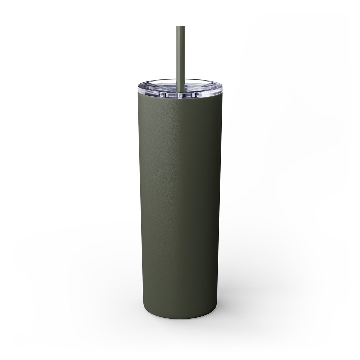 Acton Logo White Skinny Tumbler with Straw, 20oz