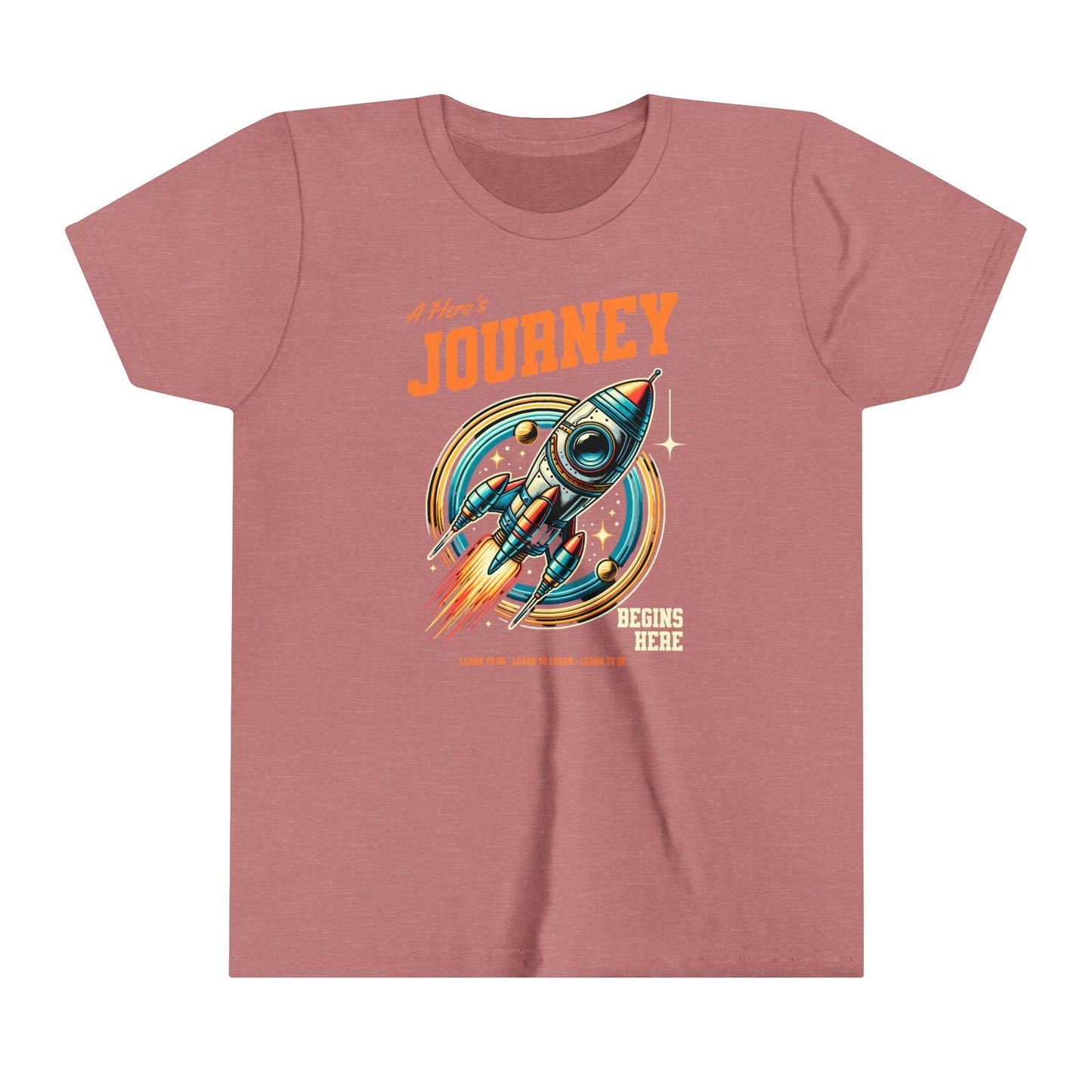 Hero's Journey Rocketship w/ Lighthouse International on back Youth Short Sleeve Tee
