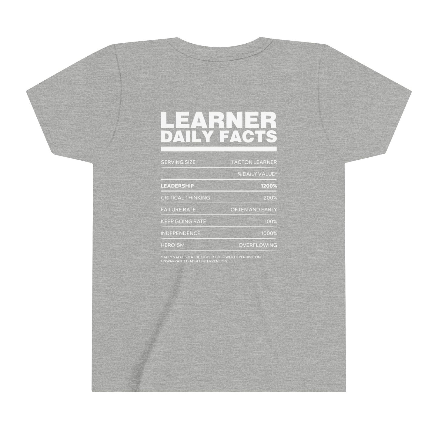 Acton NW Indy Learner Daily Facts Youth Short Sleeve Tee
