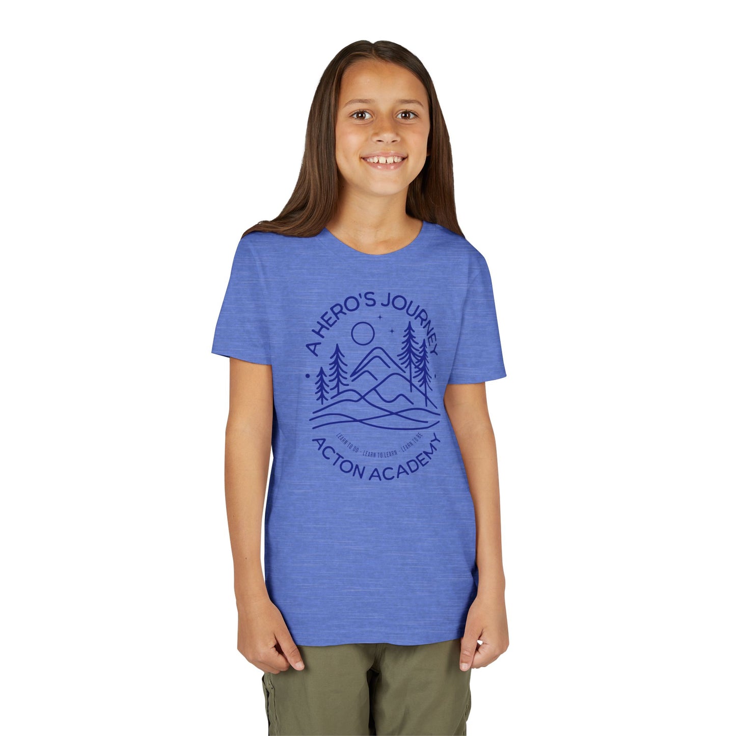 Hero's Journey Line Drawing with Acton CyFair Youth Short Sleeve Tee